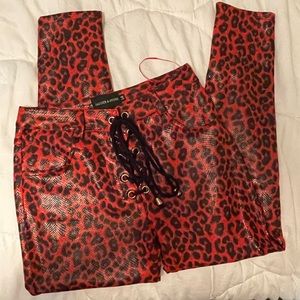 Red Snakeskin-effect Pants | Jagger & Stone from Princess Polly